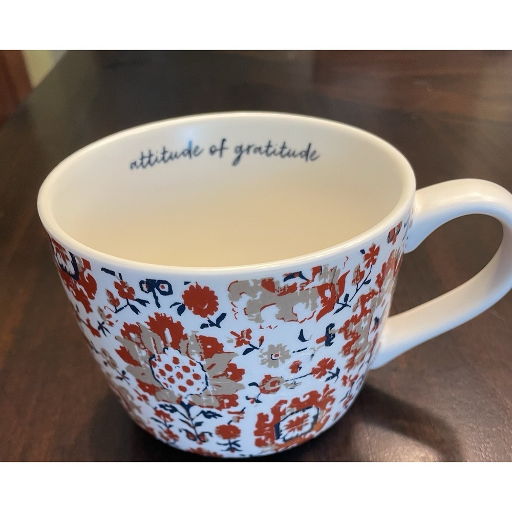 TARGET Threshold Stoneware Coffee Cug Mug Attitude Of Gratitude NEW